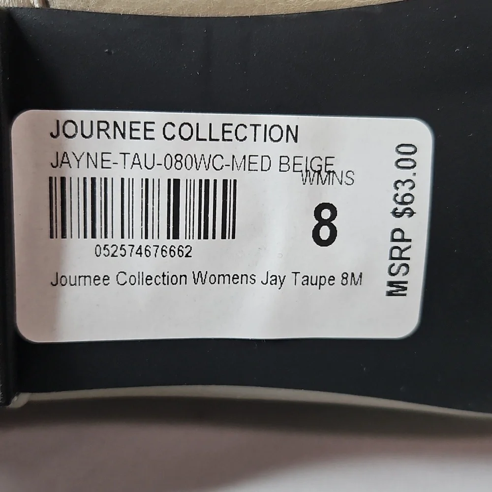 Journee Collection Jayne-Tau Wide Calf Beige Riding Boots Size 8 NWT